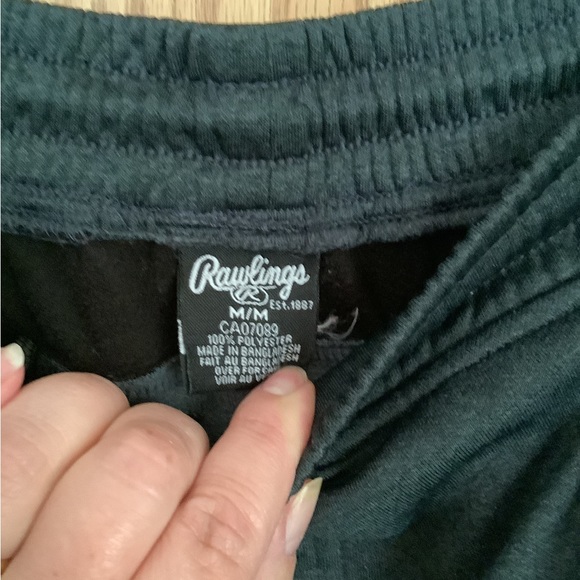 🍉Rawlings joggers junior boy M EUC, pockets, heathered teal green - Picture 6 of 9